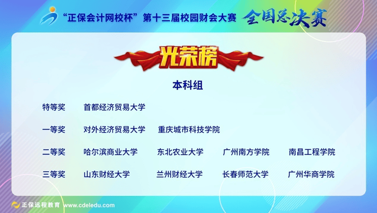 “正保会计网校杯”第十三届校园财会大赛全国总决赛顺利举行 “正保会计网校杯”第十三届校园财会大赛全国总决赛顺利举行