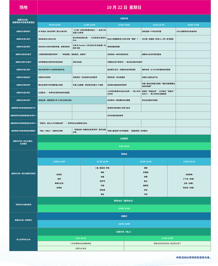 2023成都世界科幻大会排期公布_fororder_科幻大会活动表-供图-2023成都世界科幻大会组委会(5)