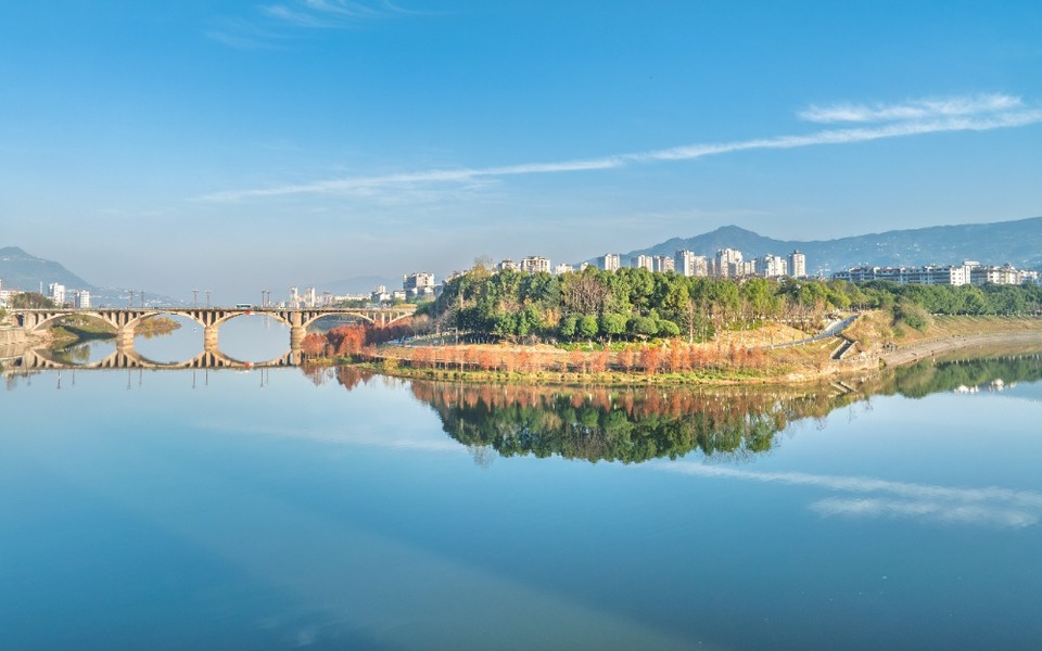 重庆开州：湿地公园 冬景如画