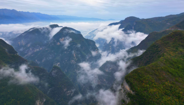 重庆巫山：初冬巫峡云海奇幻 山峦秀美与云共舞