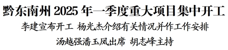 黔东南州2025年一季度重大项目集中开工