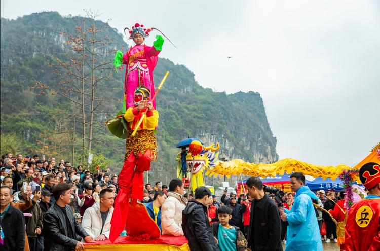 广西上林县举办万寿节活动 多彩非遗吸引万名游客参与_fororder_2
