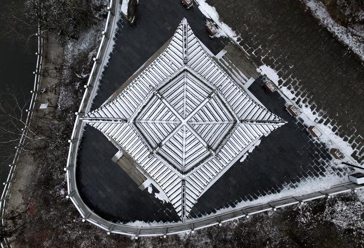 翠华山迎来今冬第三场雪