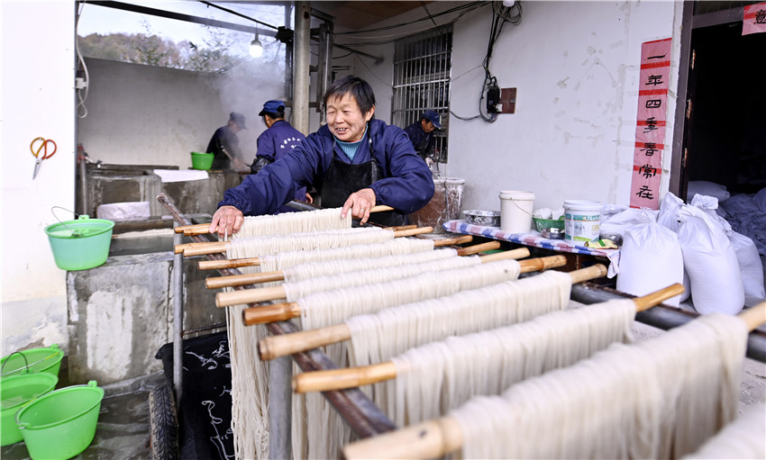 信阳新县：红薯粉条加工忙