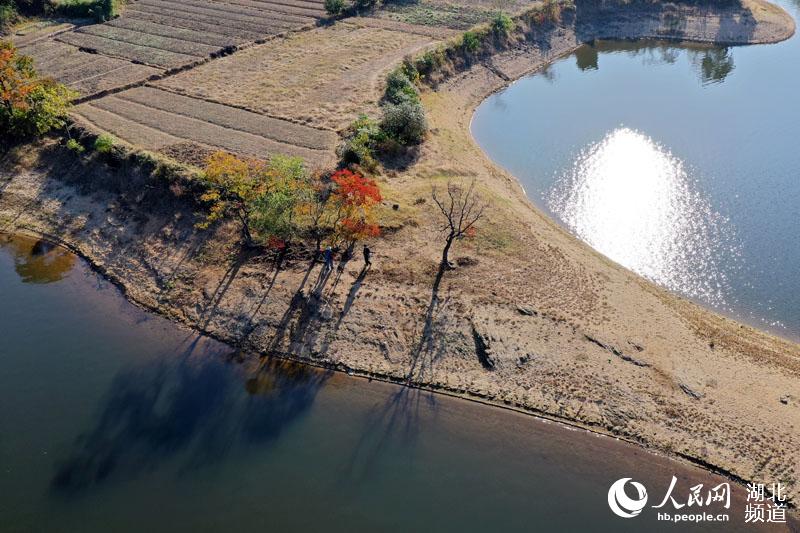 湖北麻城：水库秋色如画