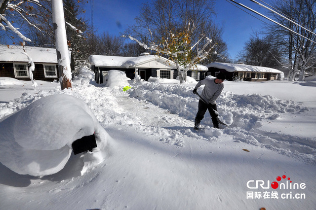 美国纽约州遭暴风雪袭击