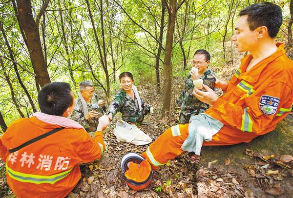 【焦点图】烈日下的青山守护者