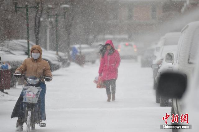 辽宁出现雨雪寒潮大风天气 市民"武装"出行