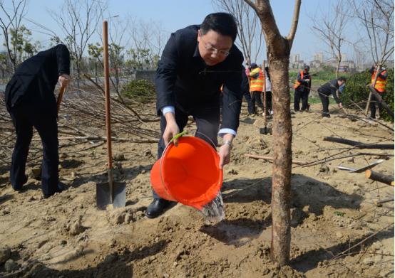 （供稿 文体列表 三吴大地泰州 移动版）泰州海陵区四套班子领导参加义务植树活动