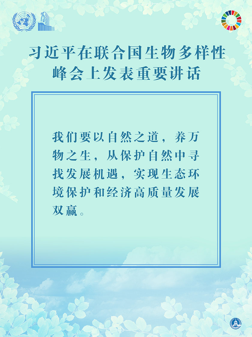 海报：习近平在联合国生物多样性峰会上发表重要讲话