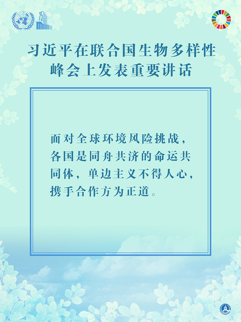 海报：习近平在联合国生物多样性峰会上发表重要讲话