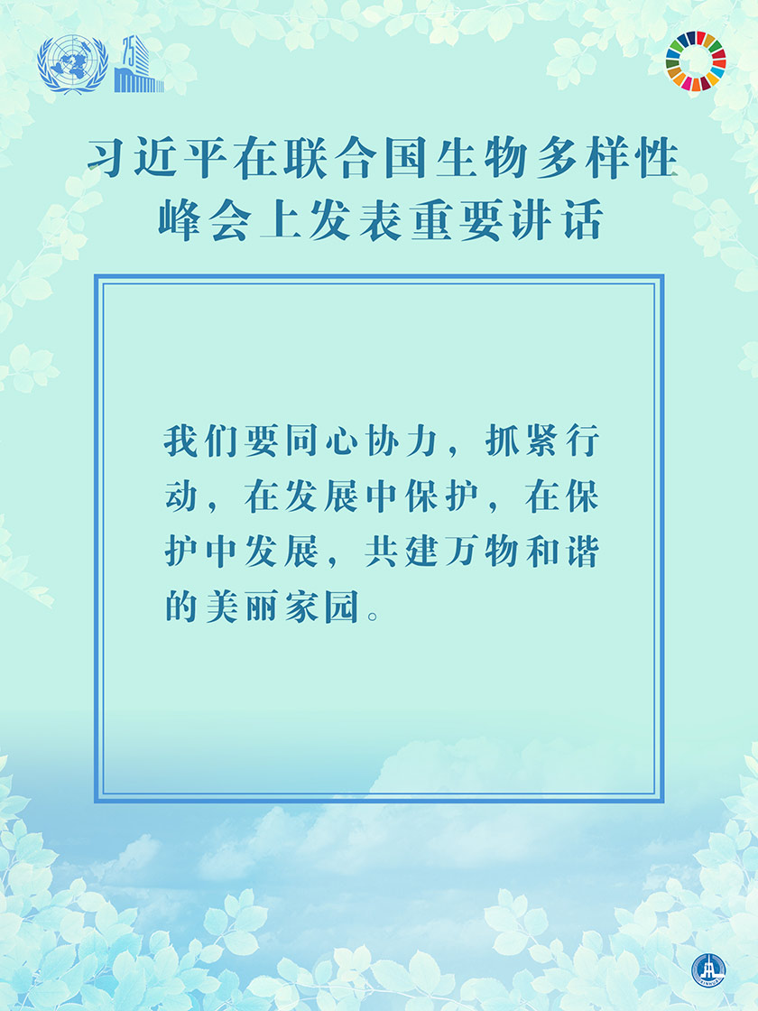 海报：习近平在联合国生物多样性峰会上发表重要讲话