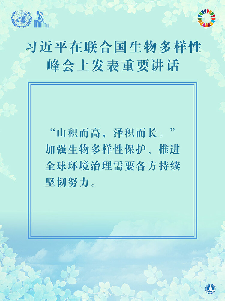 海报：习近平在联合国生物多样性峰会上发表重要讲话