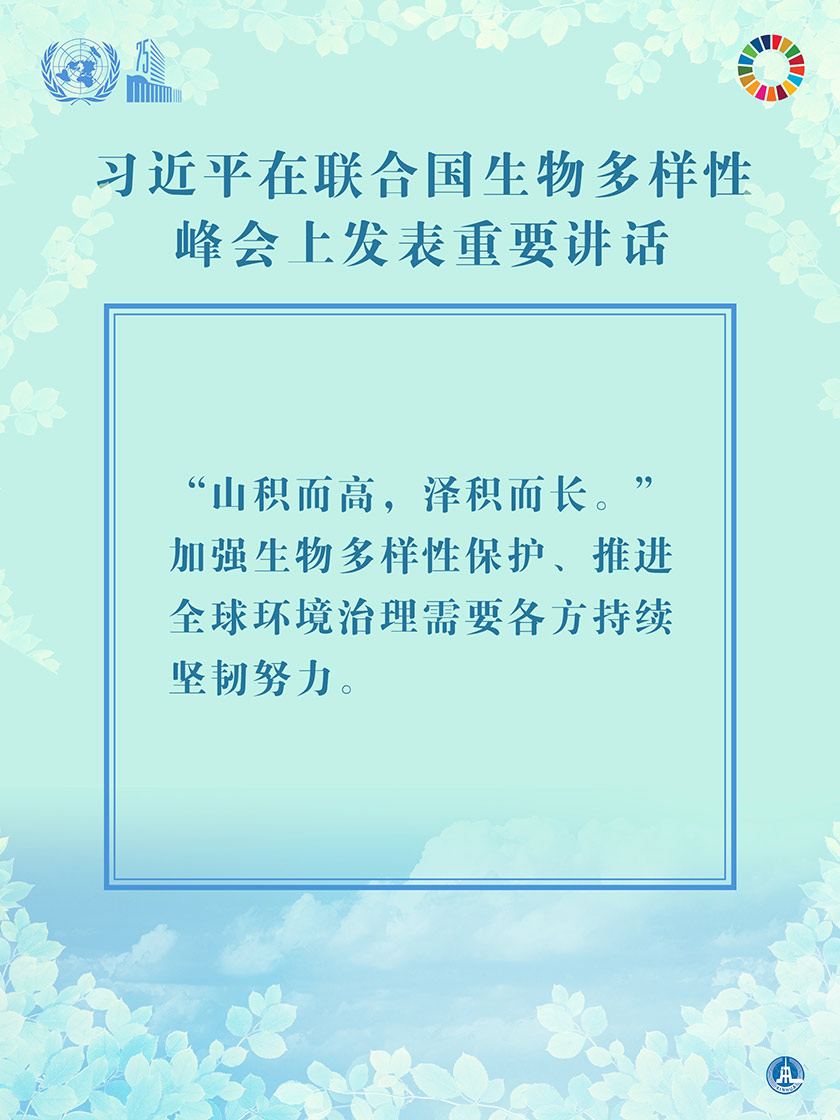 海报：习近平在联合国生物多样性峰会上发表重要讲话