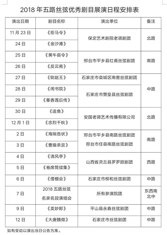 2018年“五路”丝弦优秀剧目展演将于石家庄举办