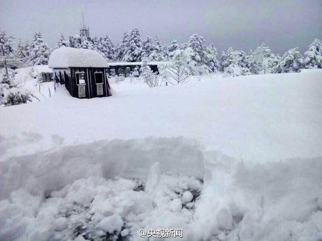 四川峨眉山景区迎7年来最大降雪