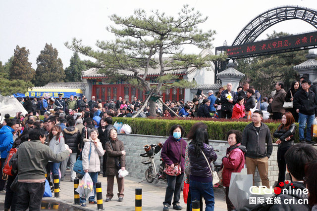 清明节首日北京八宝山公墓迎来扫墓高峰