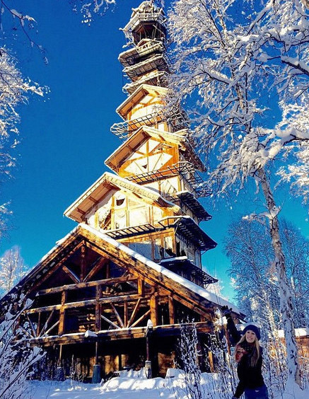 美国一男子为看雪山 在屋顶建12栋“房子”