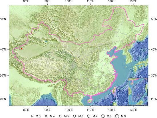 新疆阿图什市发生3.3级地震 震源深度9公里