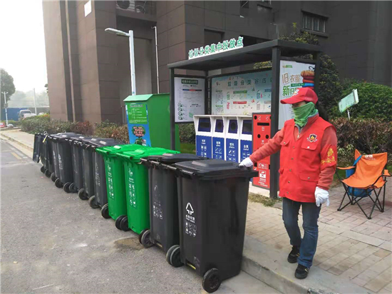 南京市燕子矶街道下庙社区开展垃圾分类工作