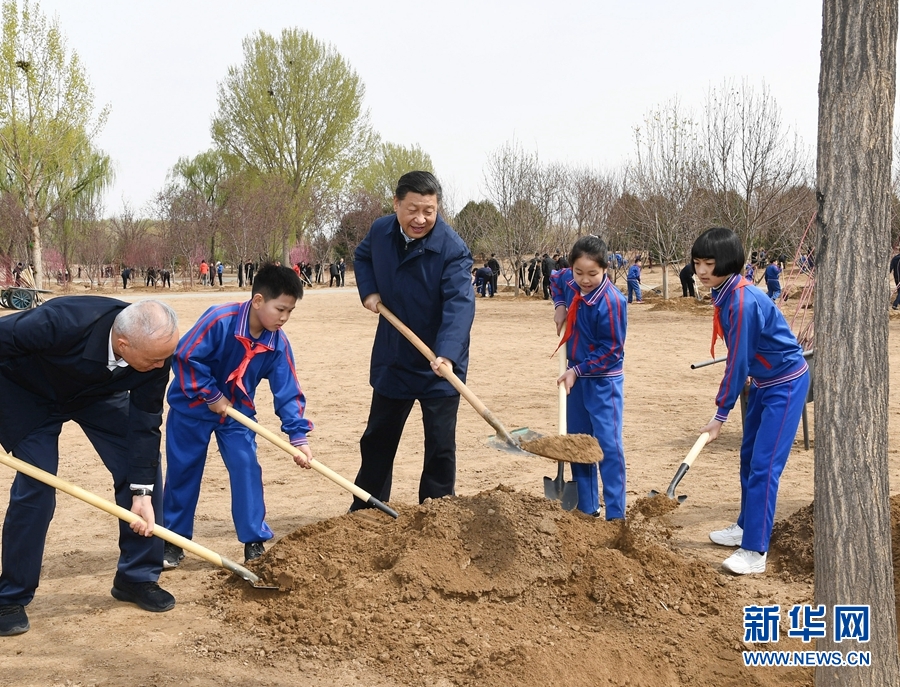 党和国家领导人参加首都义务植树活动