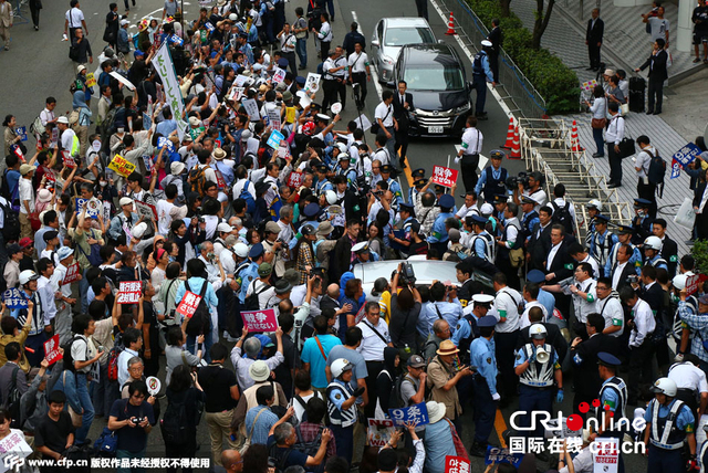 日执政党明确安保法表决议程 民众包围国会表抗议