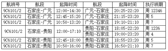 春秋航空加速布局“一带一路” 3月新增石家庄至广元、贵阳新航线