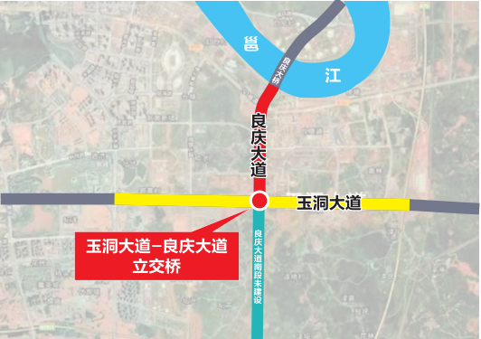 南宁民族大道玉洞大道或各添一座立交桥  分别位于民族合兴路口、玉洞良庆路口，目前处于勘察和设计阶段