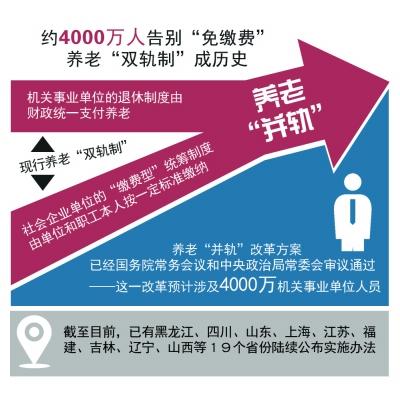 中国已有19省份公布养老制度“并轨”实施办法