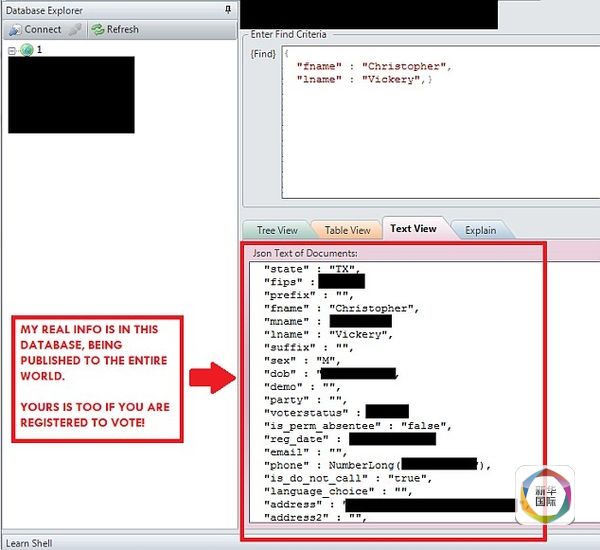 美国一数据库泄露 近2亿选民个人信息曝光