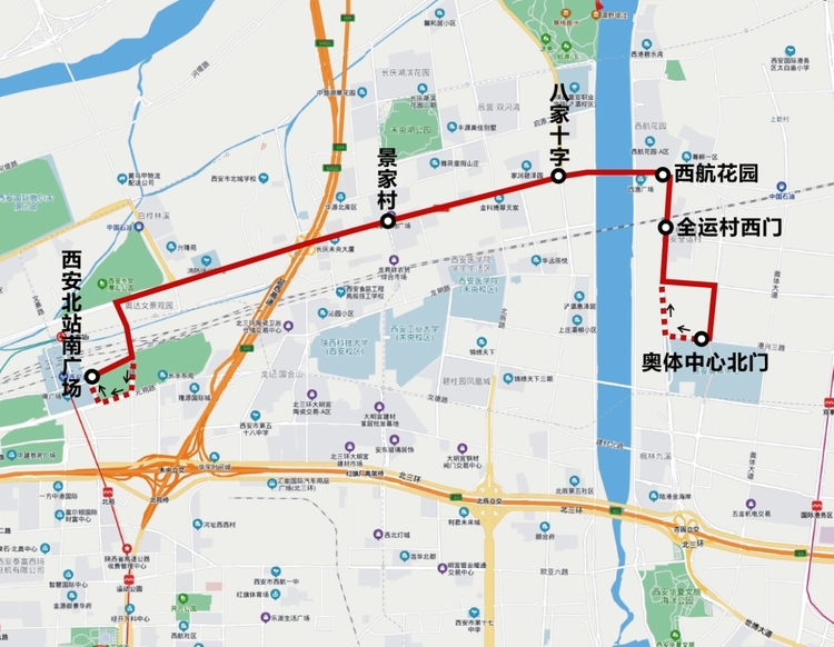 西安26日开通全运4号线 同时调整全运1号线