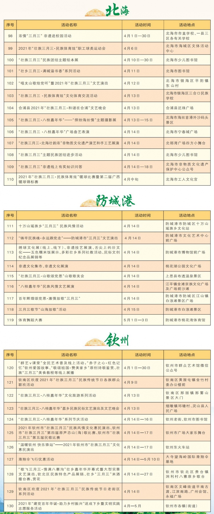 最新最全！“壮族三月三”广西各地活动安排表来了