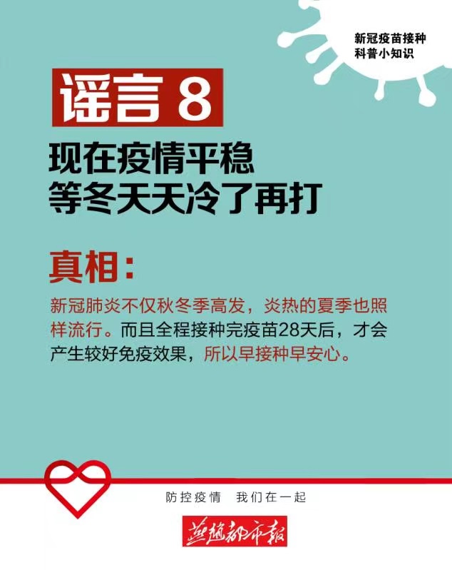 海报 | 有关新冠疫苗接种的谣言，你错信过吗？