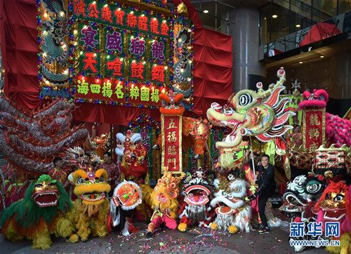 香港时代广场举办“龙狮盛宴”展览