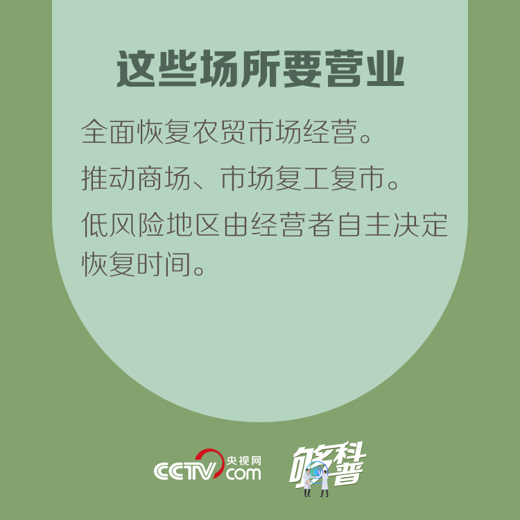 注意！关于场所开放与服务恢复的最新要求