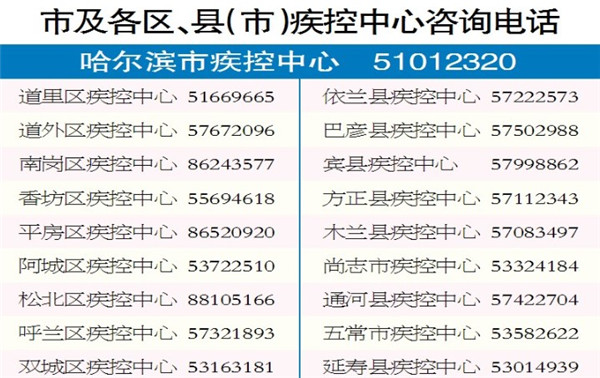 哈市疾控中心发布新冠疫苗接种咨询热线