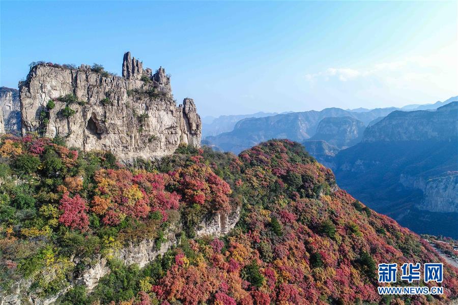 河北石家庄：金秋红叶满太行