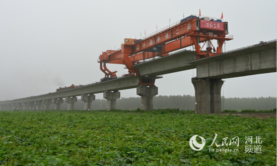 京唐铁路二标段所有无砟轨道箱梁架设顺利完成