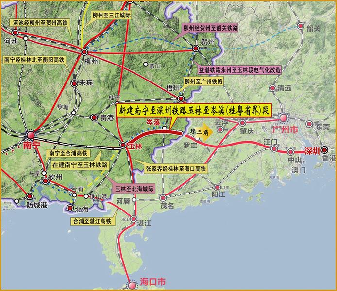 南深铁路玉岑段项目全线开工在即 设计时速350公里