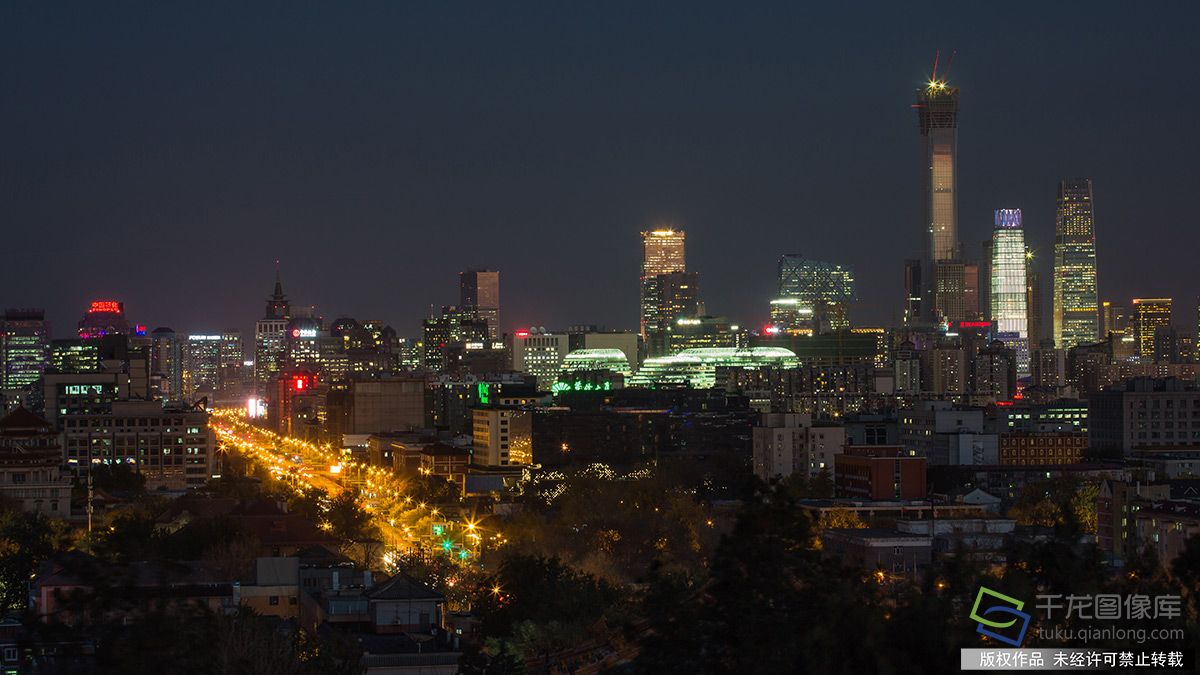 景山万春亭俯瞰夕照京城