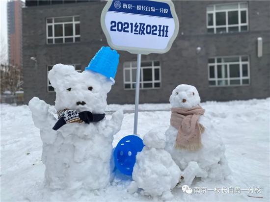 沈阳市南京一长白一分校大雪后“第一课”   以雪为趣  学生牵手“雪孩子”竞技创意_fororder_图片 3