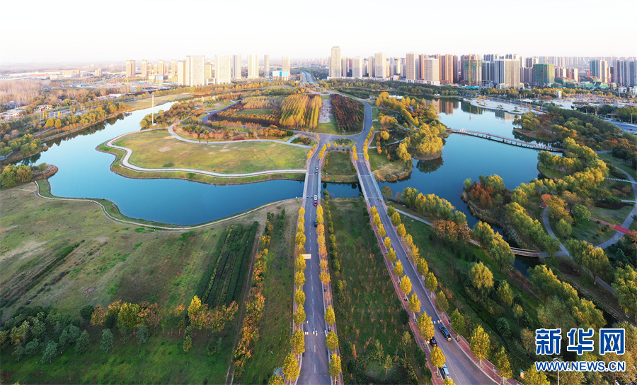 河南许昌：初冬芙蓉湖畔景色美