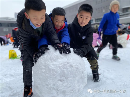 沈阳市南京一长白一分校大雪后“第一课”   以雪为趣  学生牵手“雪孩子”竞技创意_fororder_图片 1