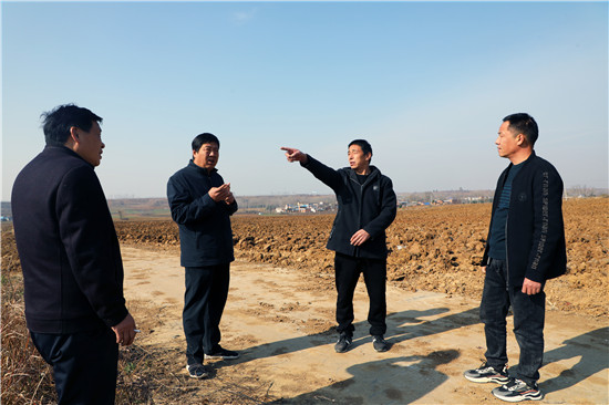 南阳市内乡县：“黄金叶”托起烟农致富梦_fororder_烟农王振江（右二）向群众讲述新年的规划 摄影 李磊.JPG