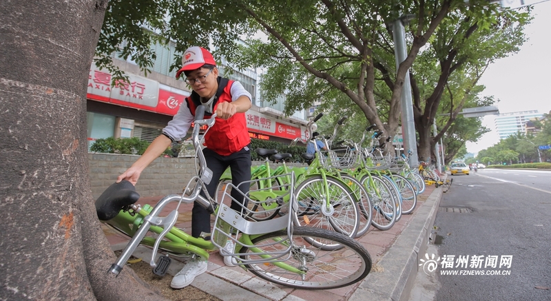 共享单车劝导党员志愿者：为美好市容出力