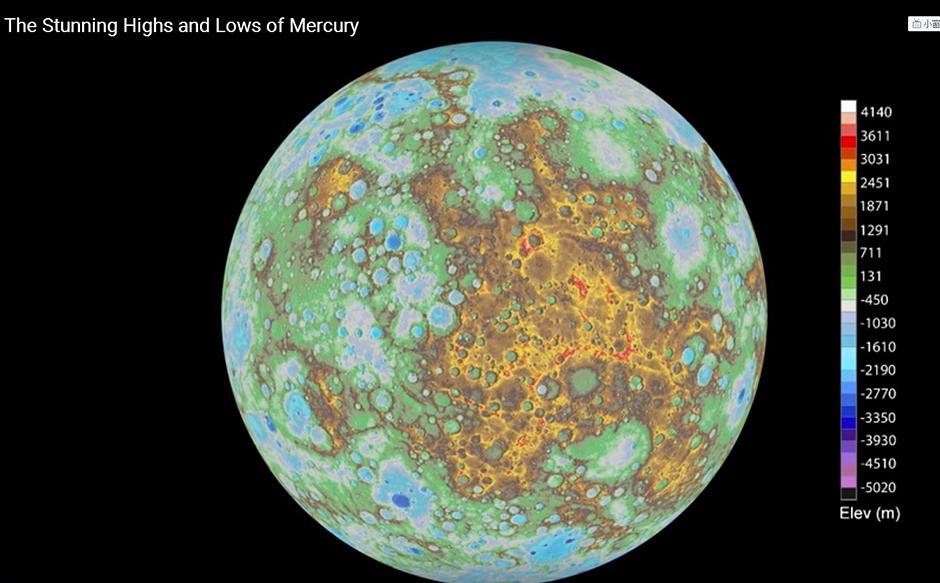 NASA绘制首张完整的水星地形图