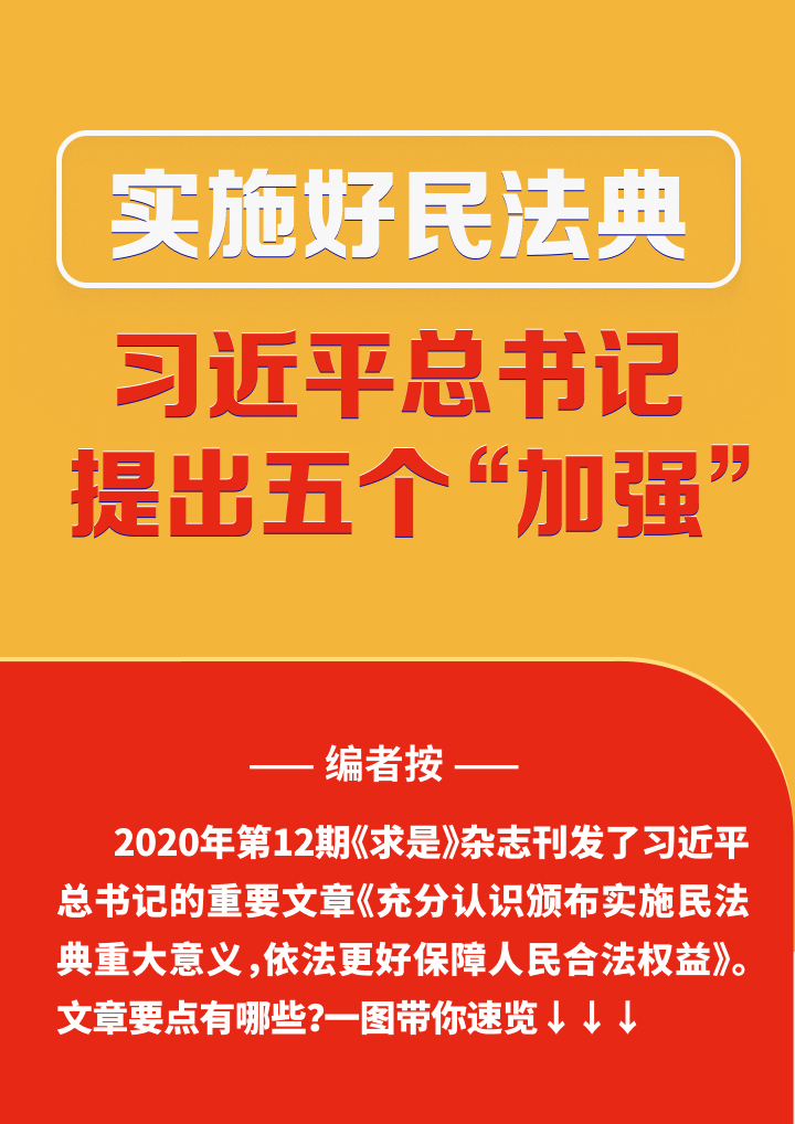 【要闻】实施好民法典 习近平总书记提出五个“加强”