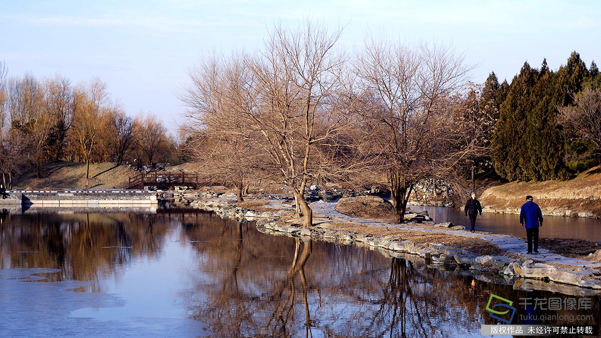 北京圆明园空气优良冬景如画