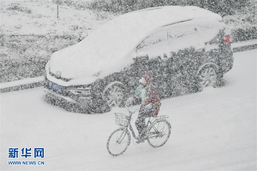 山东烟台普降大雪