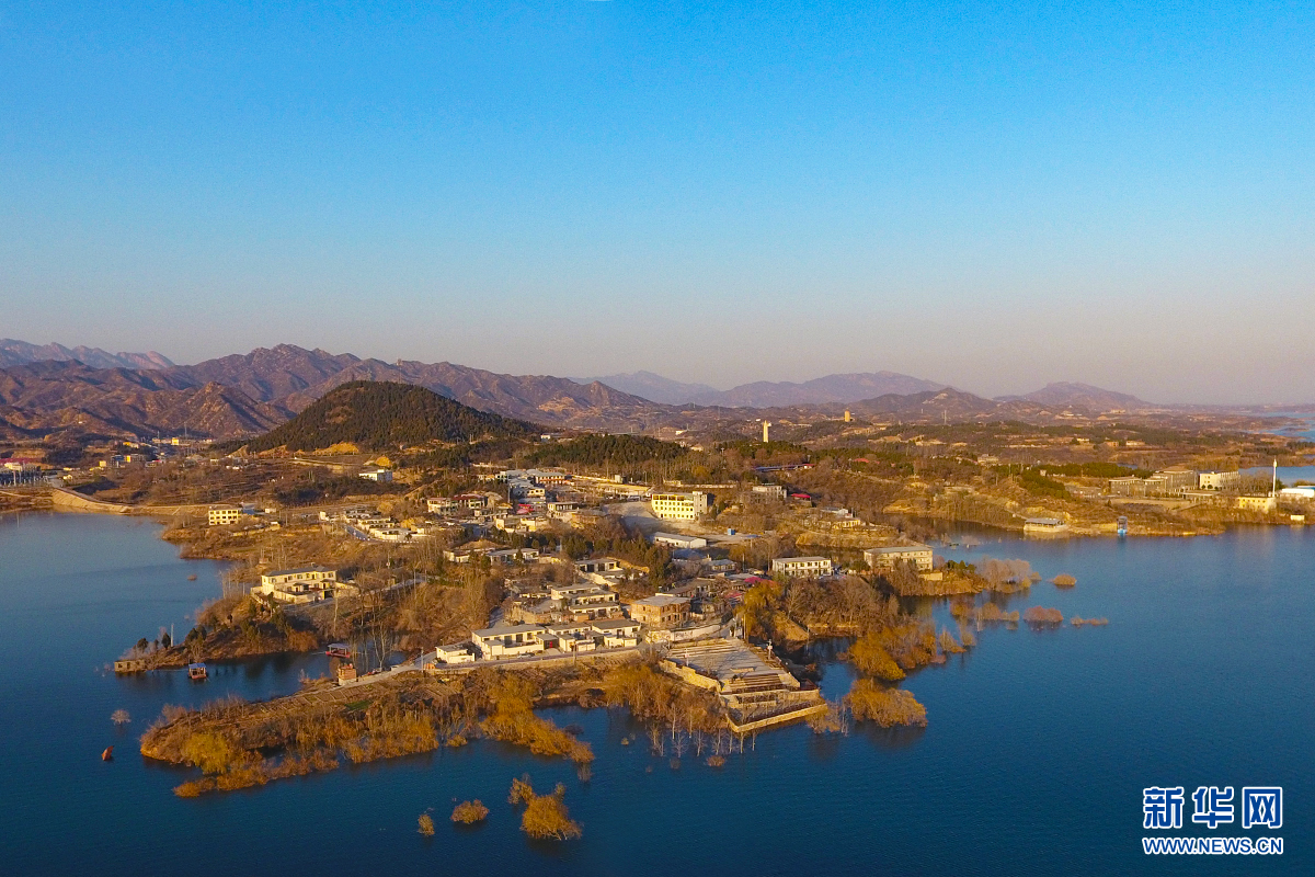 航拍西柏坡村 依托红色旅游建设美丽乡村